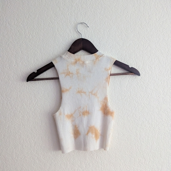 Aerie NWOT Cream Ribbed Tie-dye Crop Tank - Picture 2 of 3